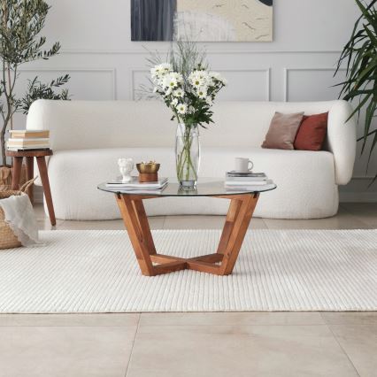 Mesa de centro LOTUS 35x75 cm marrón/transparente