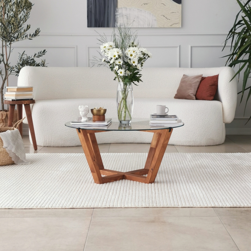 Mesa de centro LOTUS 35x75 cm marrón/transparente