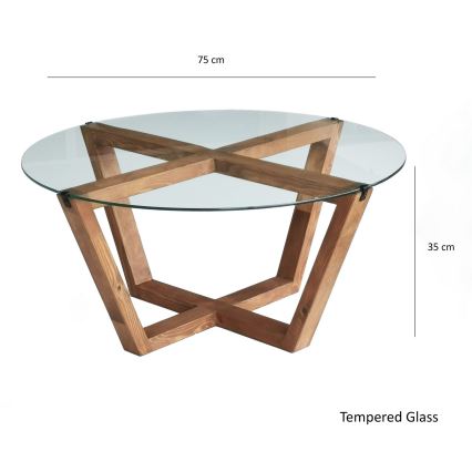 Mesa de centro LOTUS 35x75 cm marrón/transparente