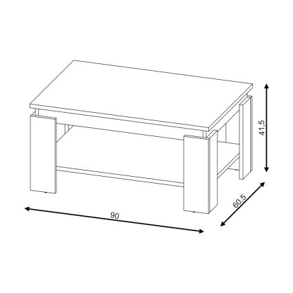 Mesa de centro LUNO gris hormigón/antracita