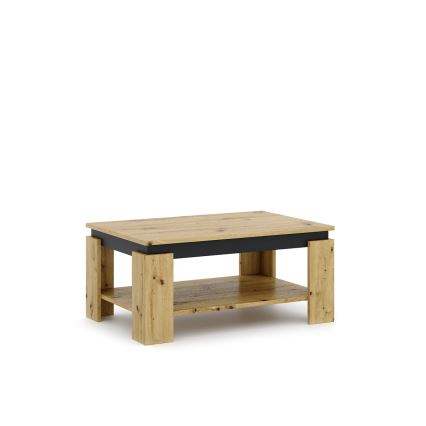 Mesa de centro LUNO roble artisan/negro