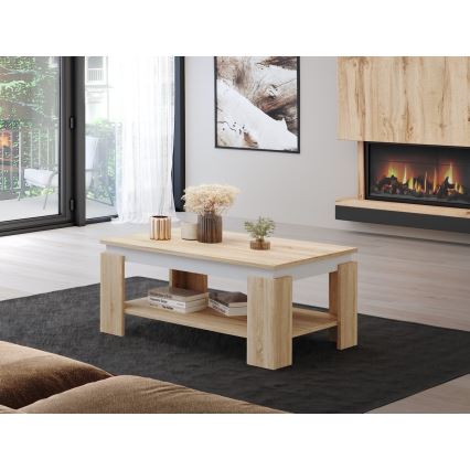 Mesa de centro LUNO roble Sonoma/blanco