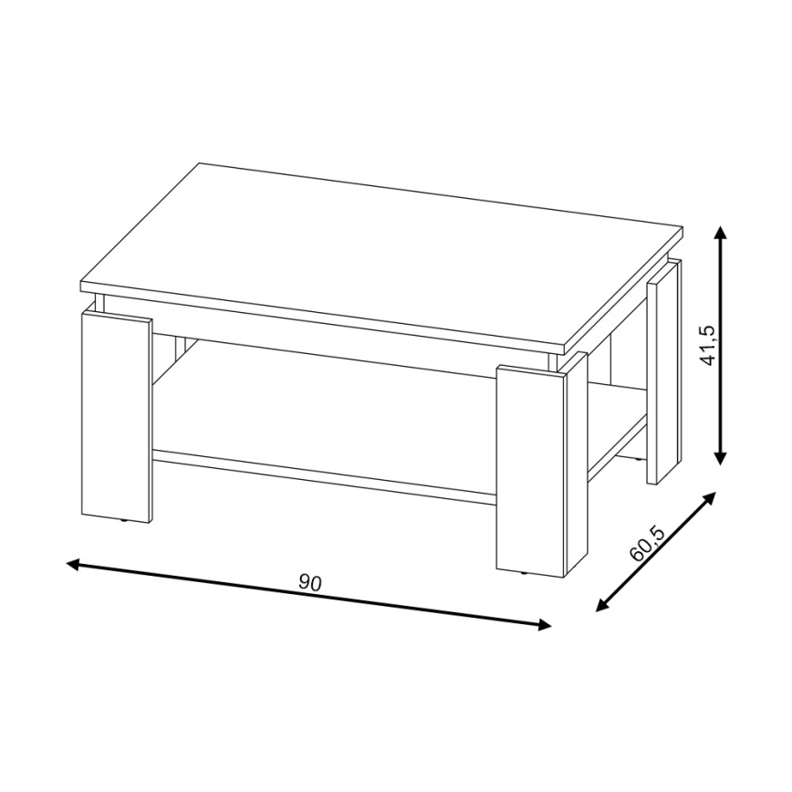 Mesa de centro LUNO roble Sonoma/blanco