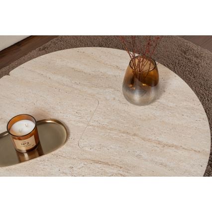 Mesa de centro LUVIA, efecto mármol beige