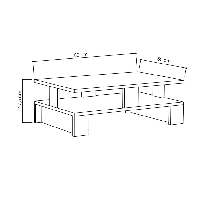 Mesa de centro MANSU 27,5x80 cm negro