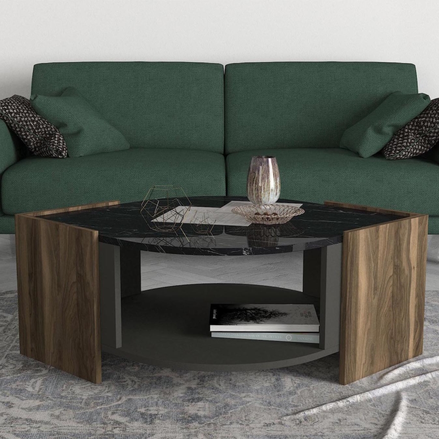 Mesa de centro MARBEL 40x75 cm marrón/negro
