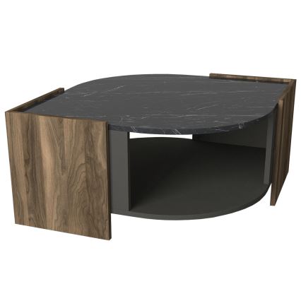 Mesa de centro MARBEL 40x75 cm marrón/negro