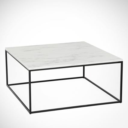 Mesa de centro MARMO 43x75 cm blanco/negro