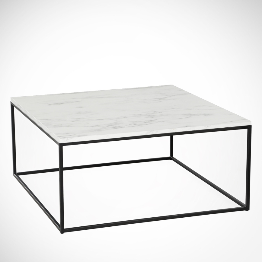 Mesa de centro MARMO 43x75 cm blanco/negro