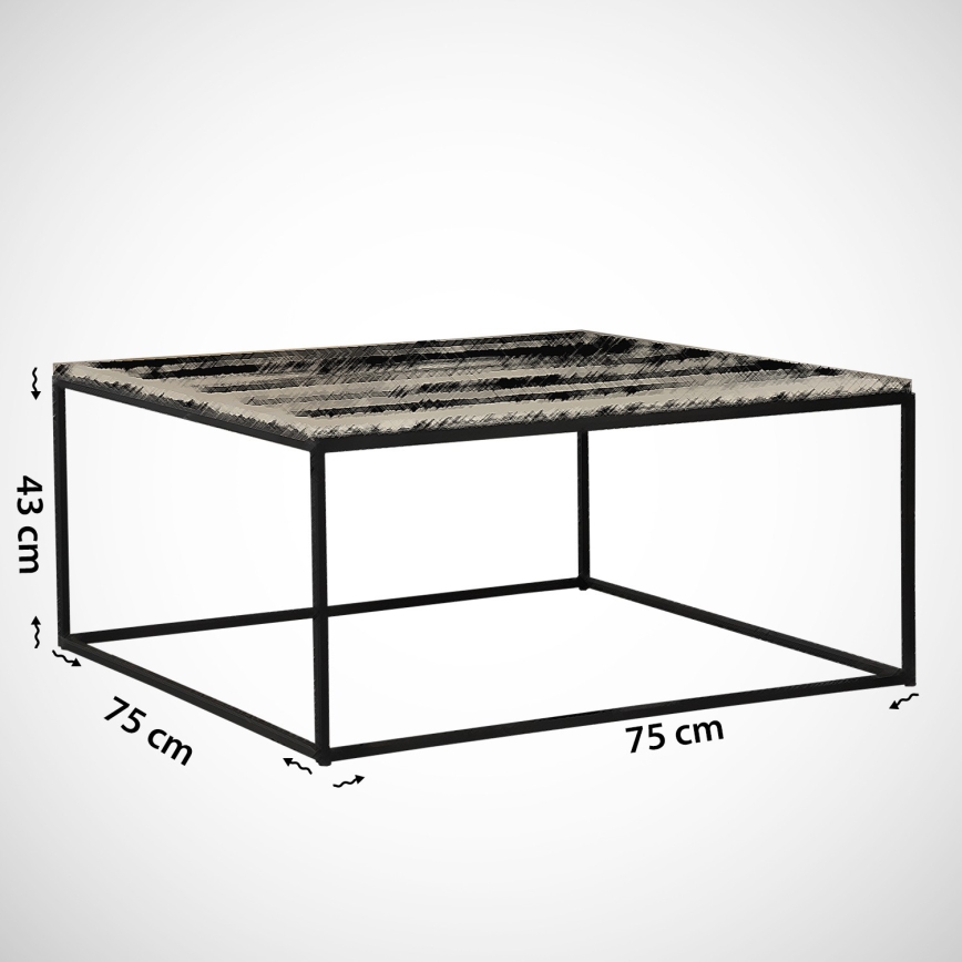Mesa de centro MARMO 43x75 cm blanco/negro
