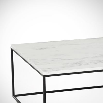 Mesa de centro MARMO 43x75 cm blanco/negro
