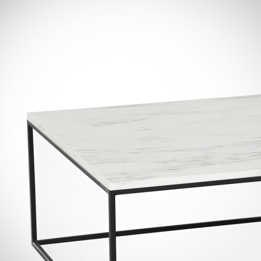 Mesa de centro MARMO 43x75 cm blanco/negro
