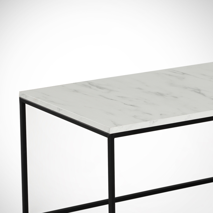 Mesa de centro MARMO 43x95 cm blanco/negro