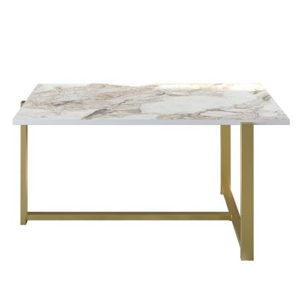 Mesa de centro MERIDETHS 45x92 cm dorado/blanco