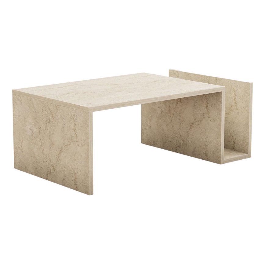 Mesa de centro MONEL con acabado en mármol beige