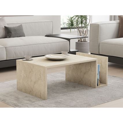 Mesa de centro MONEL con acabado en mármol beige