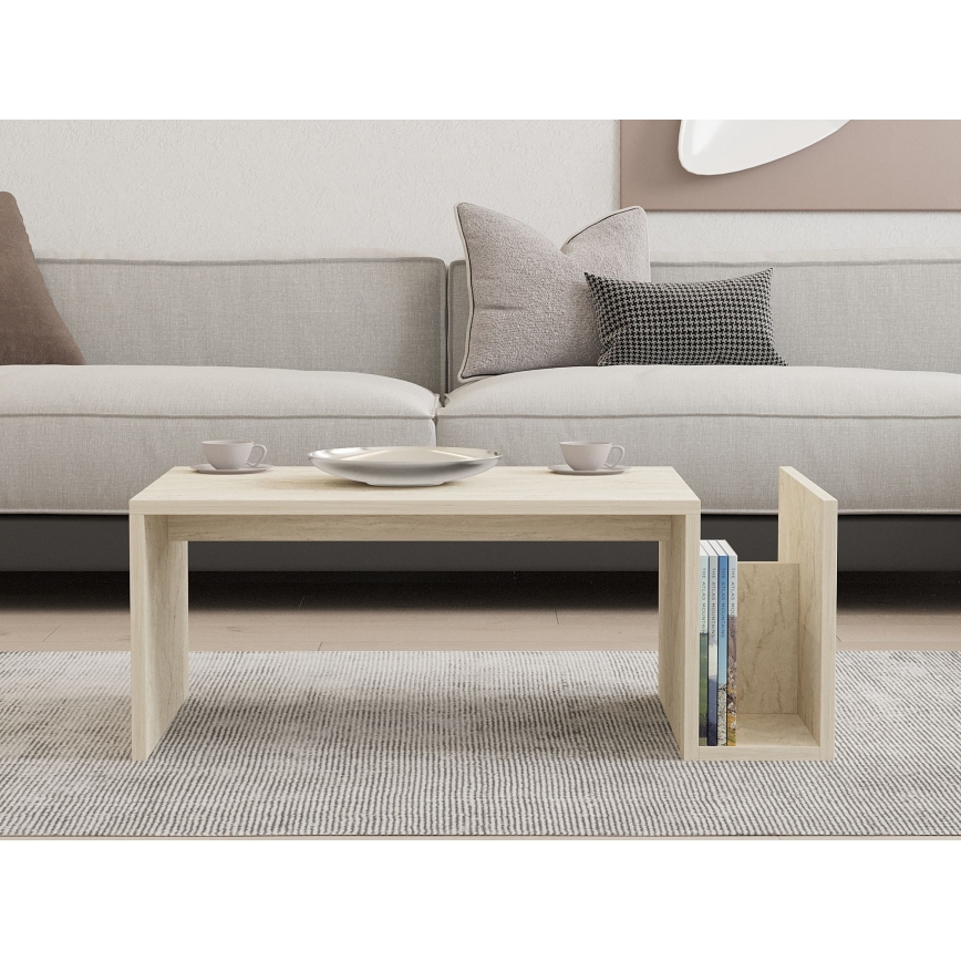 Mesa de centro MONEL con acabado en mármol beige