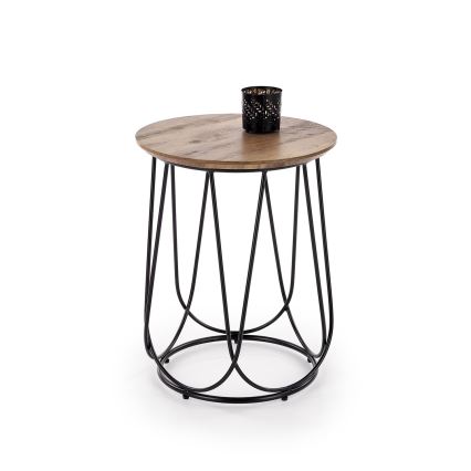Mesa de centro NUBIRA 51x40 cm negro/nogal