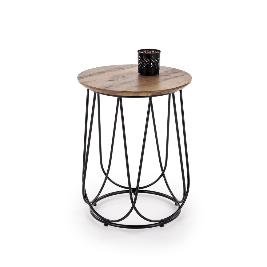 Mesa de centro NUBIRA 51x40 cm negro/nogal