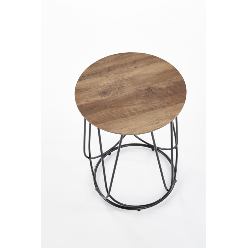 Mesa de centro NUBIRA 51x40 cm negro/nogal