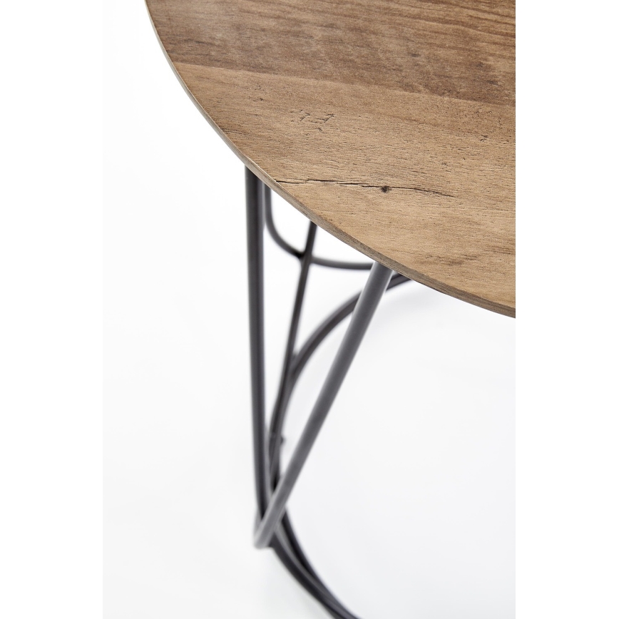 Mesa de centro NUBIRA 51x40 cm negro/nogal