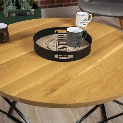 Mesa de centro OAKLOFT 41,5x90 cm negro/roble