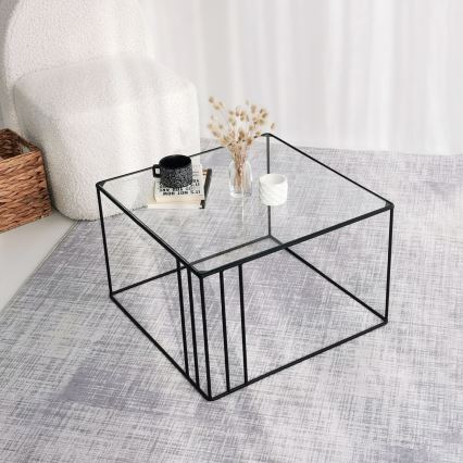 Mesa de centro OUTLINE 36x55 cm negro/transparente