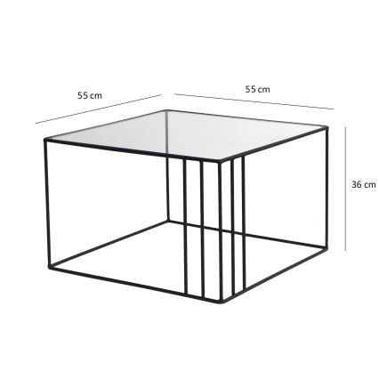 Mesa de centro OUTLINE 36x55 cm negro/transparente