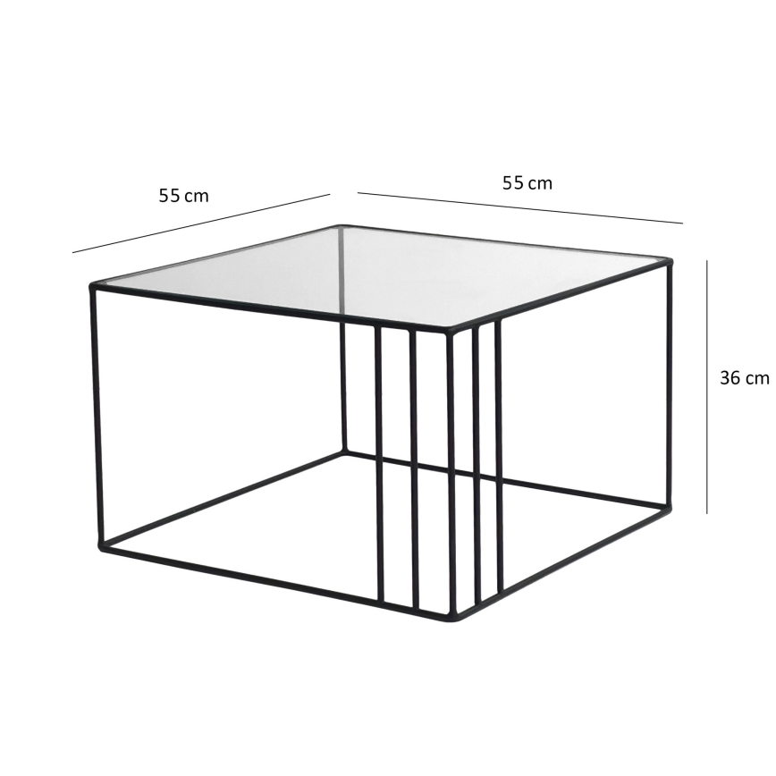 Mesa de centro OUTLINE 36x55 cm negro/transparente