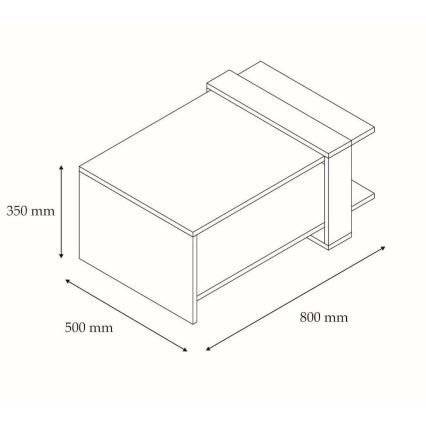 Mesa de centro OVA 35x80 cm marrón/antracita