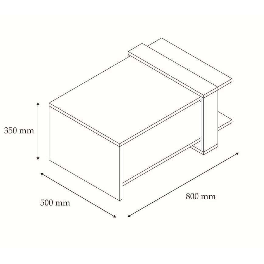 Mesa de centro OVA 35x80 cm marrón/antracita