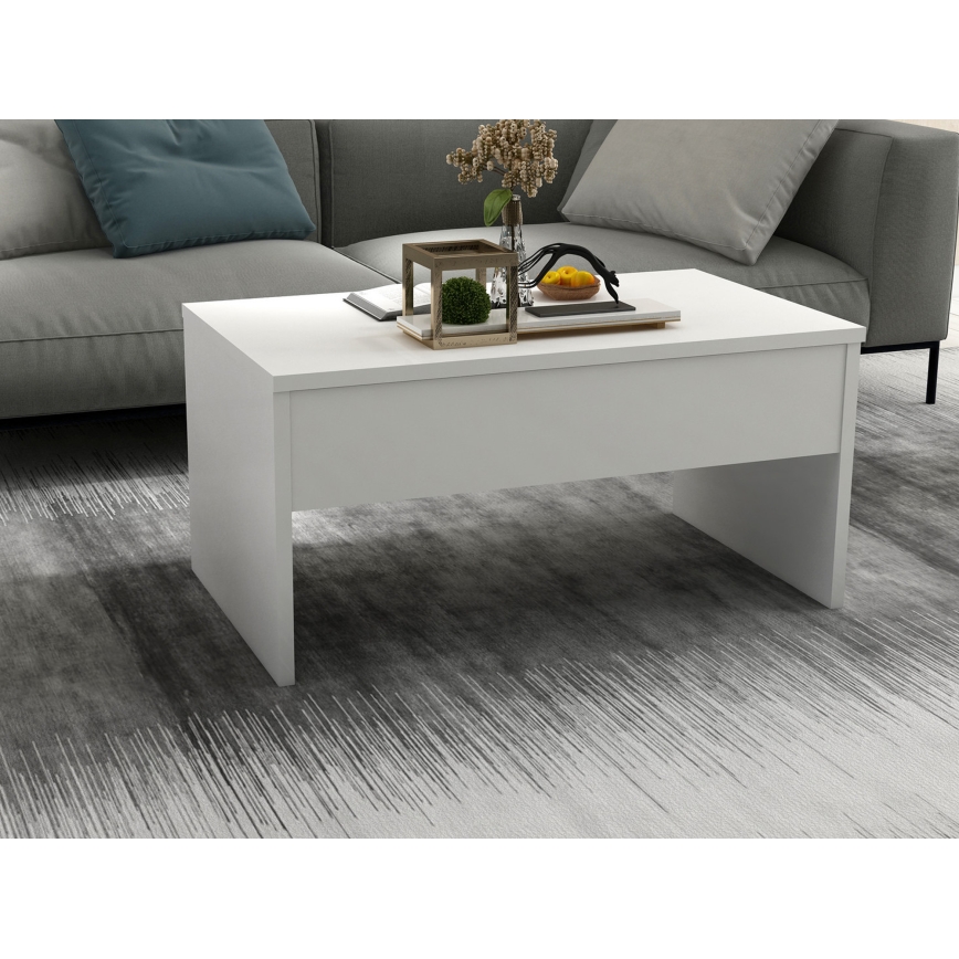 Mesa de centro plegable AKILLI 44,8x90 cm blanco