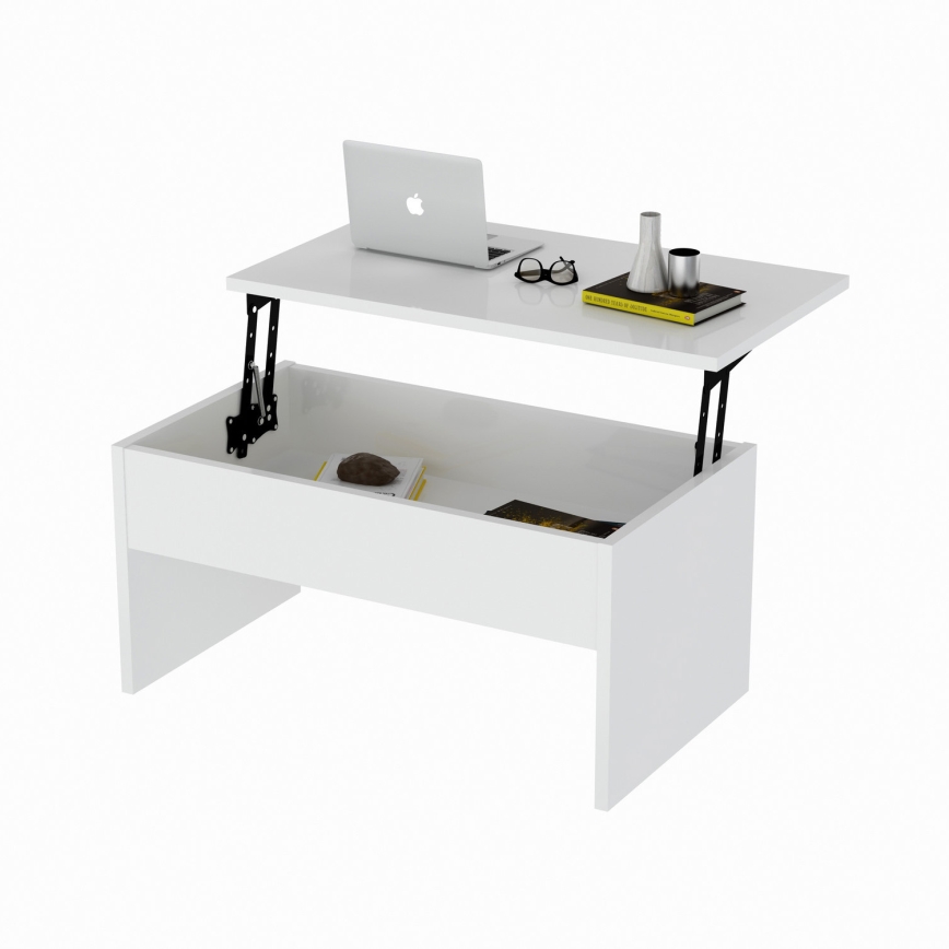 Mesa de centro plegable AKILLI 44,8x90 cm blanco