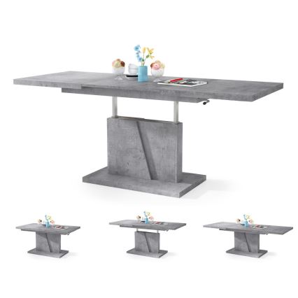 Mesa de centro plegable con tablero elevable NINO gris