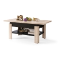 Mesa de centro plegable con tablero elevable ROY roble/negro