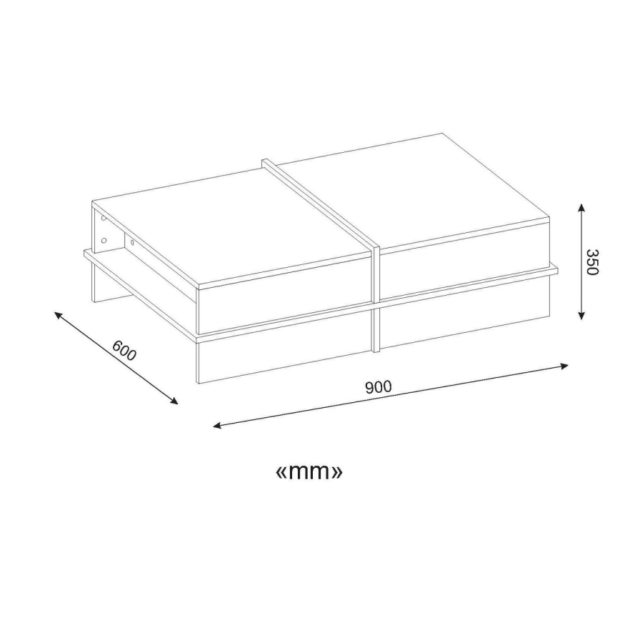 Mesa de centro PLUS 35x90 cm marrón/blanco