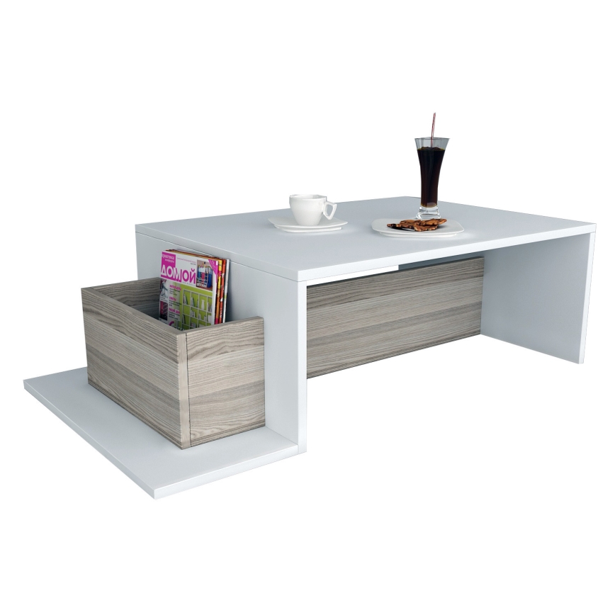 Mesa de centro POT 32x107 cm blanco