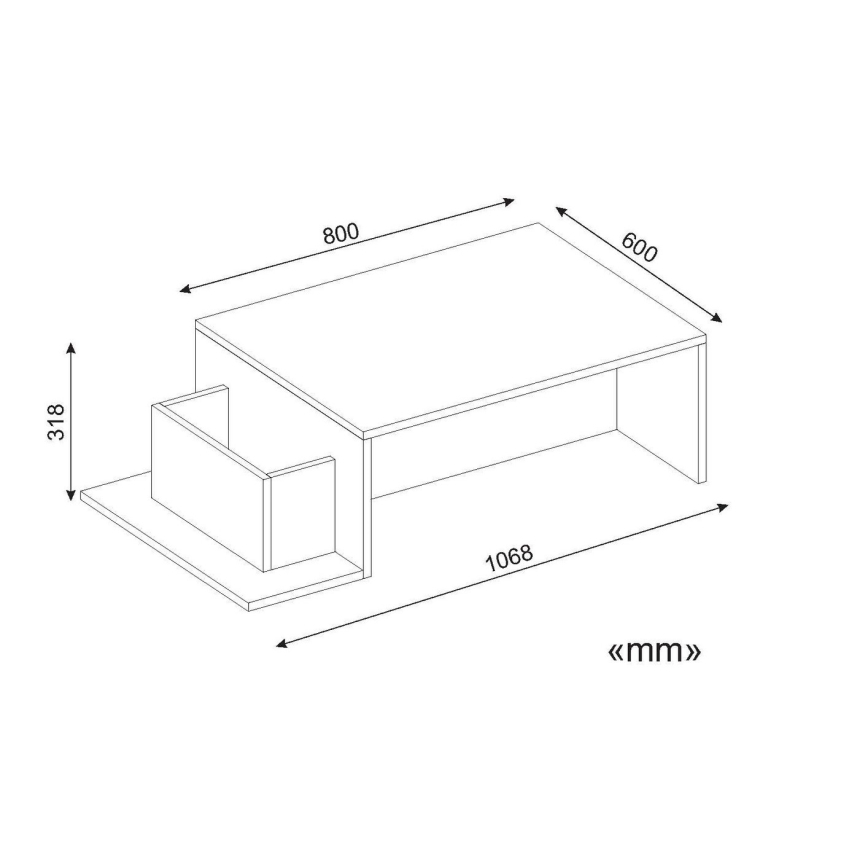 Mesa de centro POT 32x107 cm blanco