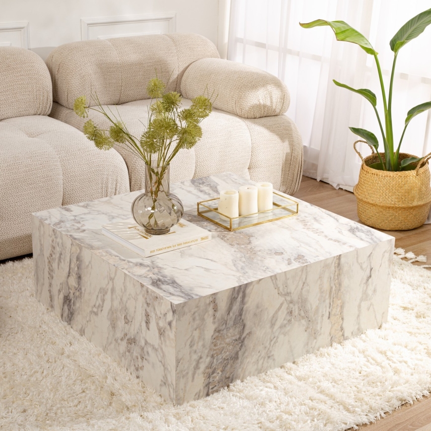 Mesa de centro PRIZMA 35x90 cm decoración de mármol