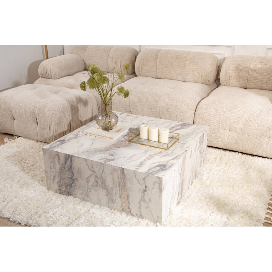 Mesa de centro PRIZMA 35x90 cm decoración de mármol