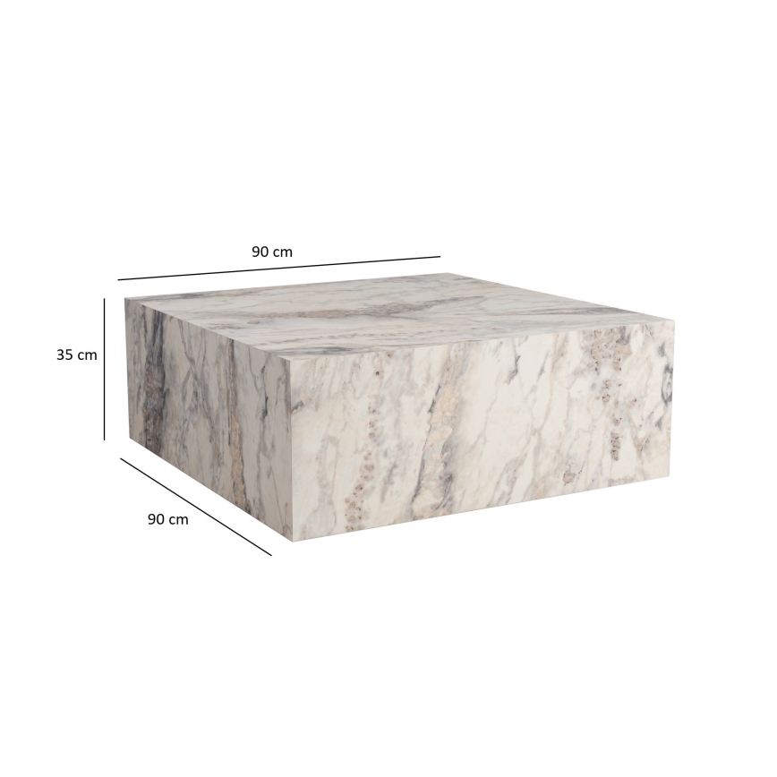 Mesa de centro PRIZMA 35x90 cm decoración de mármol