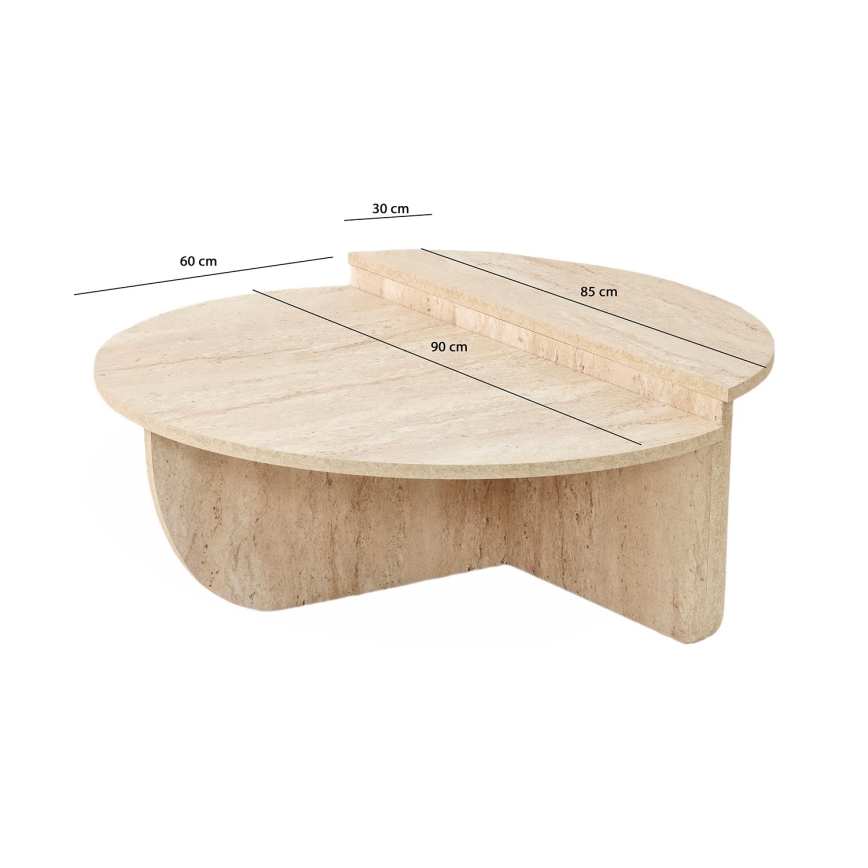 Mesa de centro REST con efecto mármol, beige