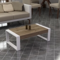 Mesa de centro RETRO 40x90 cm blanco/marrón