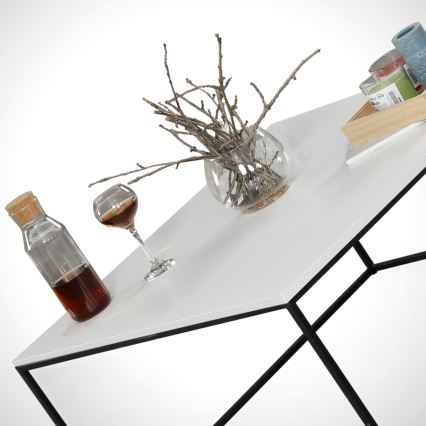 Mesa de centro ROYAL 43x75 cm blanco/negro