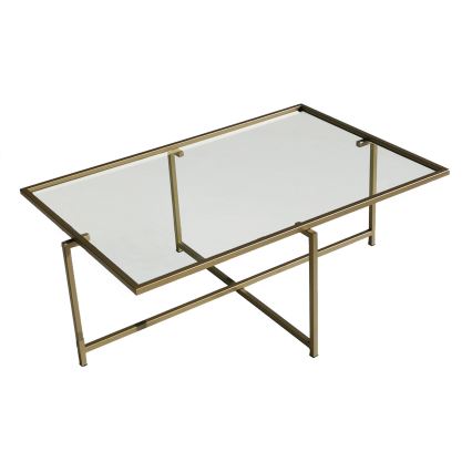Mesa de centro SOL 35x94 cm dorado/transparente