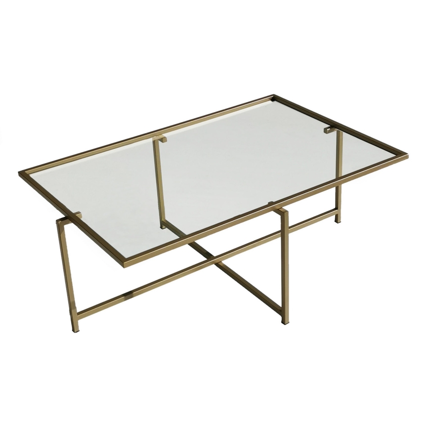 Mesa de centro SOL 35x94 cm dorado/transparente