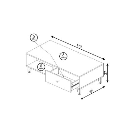 Mesa de centro SULA roble craft/negro