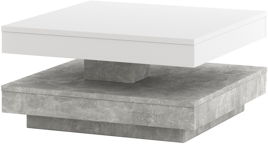 Mesa de centro TIMO blanco/gris hormigón