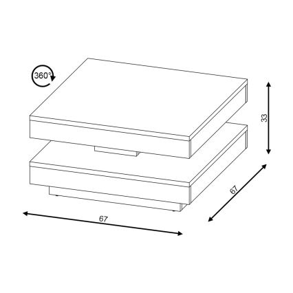 Mesa de centro TIMO blanco/gris hormigón