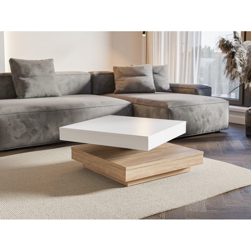 Mesa de centro TIMO blanco/roble sonoma